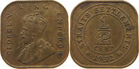 STRAITS SETTLEMENTS 1/2 CENT George V. (1910-1936) -