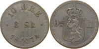 Norwegen 10 ore Oscar II, -