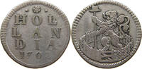NETHERLANDS HOLLAND DUIT DUIT 1702 HOLLAND SILVER -