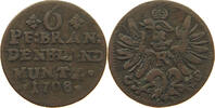 PREUSSEN 6 PFENNIG 1708 Friedrich I. (1701-1713) SS 334.69 元  ＋  58.49 元 运费