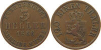 Hessen-Kassel 3 Heller Friedrich Wilhelm I. 1847-1866. -