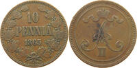 Finnland 10 pennia Alexander II. 1855-1881. -