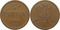 Finnland 5 pennia Alexander II. 1855-1881. -