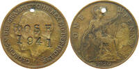 GREAT BRITAIN PENNY George V. (1910-1936) COUNTERMARKED ROSE 1941 -