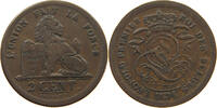 BELGIUM 2 CENTIMES Leopold I. (1831-1865) RARE -