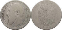 BELGIUM 2 FRANCS Leopold II. 1865-1909 -