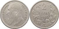 BELGIUM 2 FRANCS Leopold II. 1865-1909 -