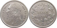 BELGIUM 2 FRANCS Leopold II. 1865-1909 -