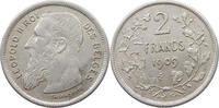 BELGIUM 2 FRANCS Leopold II. 1865-1909 -