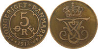 DENMARK 5 ÖRE Frederik VIII. 1906-1912 -