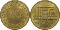 SAARLAND 20 FRANKEN 1954 SS+ 75.30 元  ＋  58.49 元 运费