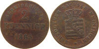 SACHSEN MEININGEN 2 PFENNIG Bernhard Erich Freund 1821-1866 -