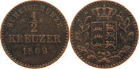 WÜRTTEMBERG 1/2 KREUZER Karl (1864-1891) -