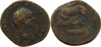 ROME EMPIRE AE DOMITIAN (81-96) SHE WOLF / BOAT -