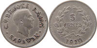 SARAWAK 5 CENTS CHARLES V. BROOKE -