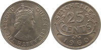 SEYCHELLES 25 CENTS Elizabeth II. (1952-2022) -