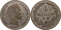 DENMARK 4 SKILLING Christian IX. (1863-1906) -