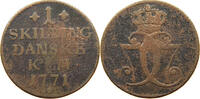 DENMARK SKILLING Christian VII. (1766-1808) -
