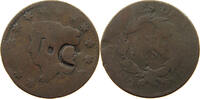 UNITED STATES OF AMERICA LARGE CENT COUNTERMARKED JC -