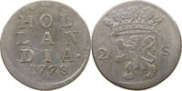 NETHERLANDS HOLLAND 2 STUIVER DOUBLE STRUCK 8 -