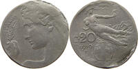 ITALY 20 CENTESIMI Vittorio Emanuele III. (1900 - 1946) MINTING ERROR -