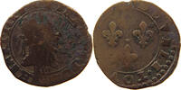 FRANCE DOUBLE TOURNOIS Henri III. (1574-1589) OFF-CENTER -