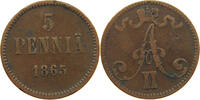 FINLAND 5 PENNIÄ Alexander II (1855-1881) -