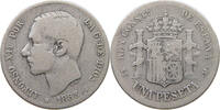 SPAIN PESETA 1885 Alfonso XII. (1874–1885) S 125.51 元  ＋  58.49 元 运费