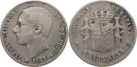 SPAIN PESETA 1885 Alfonso XII. (1874–1885) S 125.51 元  ＋  58.49 元 运费