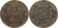SPAIN 10 CENTIMOS 1878 Alfonso XII. (1874–1885) ENGRAVED SS 125.51 元  ＋  58.49 元 运费