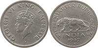 INDIA BRITISH 1/4 RUPEE George VI. (1936-1952) MINTNG ERROR ABOVE TIGER -