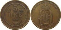 SWEDEN 5 ÖRE Oscar II. (1872-1907) -