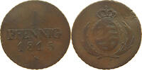 SACHSEN ALBERTINISCHE LINIE PFENNIG Friedrich August I. der Starke (1694-1733) -