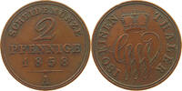 SCHAUMBURG LIPPE 2 PFENNIG Georg Wilhelm 1807-1860 -