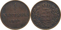 WÜRTTEMBERG 1/2 KREUZER 1847 Wilhelm I. (1816-1864) S 75.07 元  ＋  58.31 元 运费