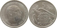 SPAIN 5 PESETAS 1957 71 FRANCISCO FRANCO (1939-1975) VZ- 66.94 元  ＋  58.49 元 运费