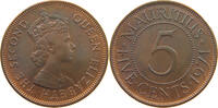 MAURITIUS 5 CENTS ELIZABETH II. (1952-2022) -