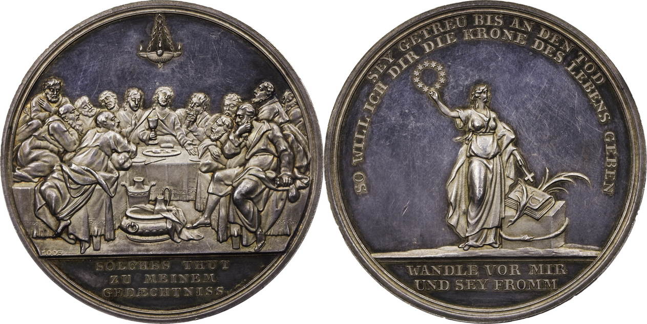 medaille auf die taufe (von j. v. dll und d. loos) vf-ef
