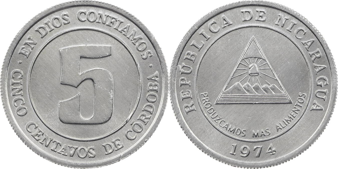 5 centavos 1974 nicaragua ef