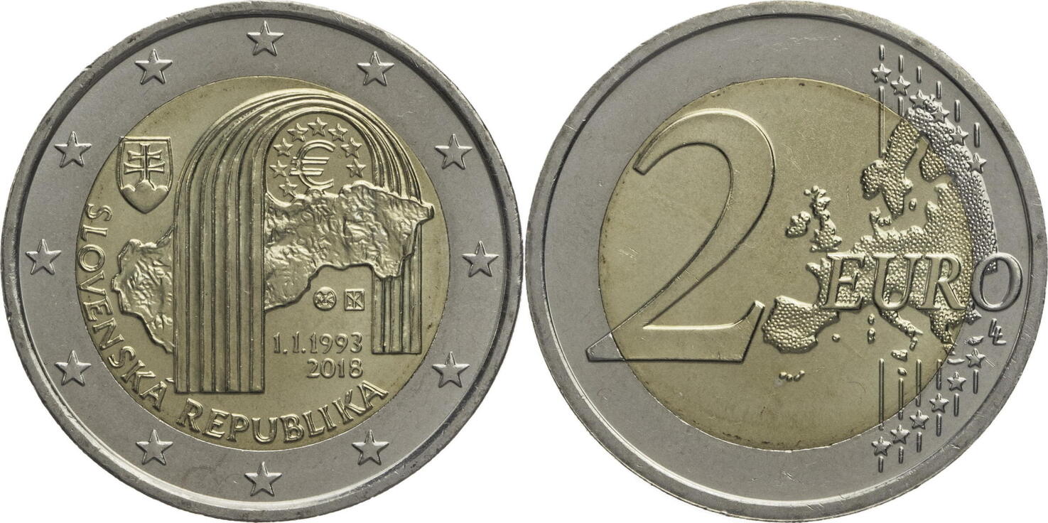 Slowakei 2 Euro 2018 25th Anniversary Of The Establishment Of The