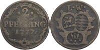 Löwenstein-Wertheim-Rochefort, Fürstentum 2 Pfennige Karl Thomas (1735-1789) - Kursmünze - selten -