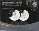 Bundesrepublik Deutschland 20 Euro 175 Jahre Deutschlandlied - Hoffmann von Fallersleben -