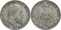 Kaiserreich, Württemberg 3 Mark Wilhelm II. (1891 bis 1918) - Kursmünze (1908-1914) -