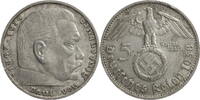 Drittes Reich 5 Reichsmark Hindenburg - Kursmünze (1936-1939) -