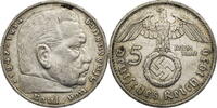 Drittes Reich 5 Reichsmark 1936 G Hindenburg - Kursmünze (1936-1939) ss,... 184.08 元 含税 ＋  125.51 元 运费