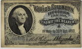 USA Ticket Eintrittskarte zur World´s Columbian Exposition in Chicago -
