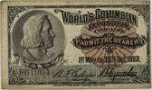 USA Ticket Eintrittskarte zur World´s Columbian Exposition in Chicago -