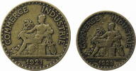 Frankreich, 3. Republik 1, 2 Francs Lot von 2 Marken -
