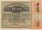 Wetzlar, Stadt 0,42 Mark Gold / 1/10 Dollar Wertbeständiger Notgeldschein -