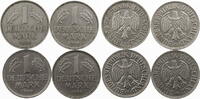 Bundesrepublik Deutschland 4 x 1 DM Kursmünze (1950-2001) -